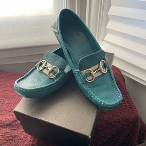 Turquoise Gucci Loafers